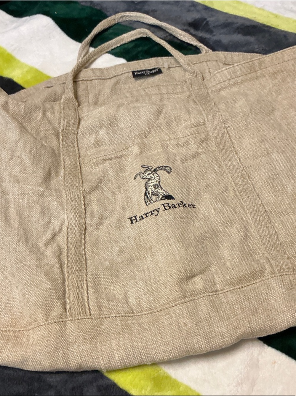 Beige Canvas Duffel Tote - Picture 7 of 9